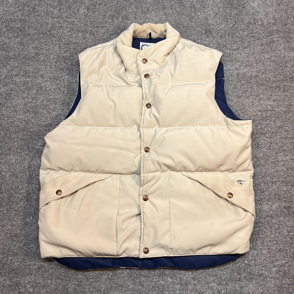 Vintage Penfield Trailwear Vest Mens Large Beige Down Puffer USA Made Outdoor